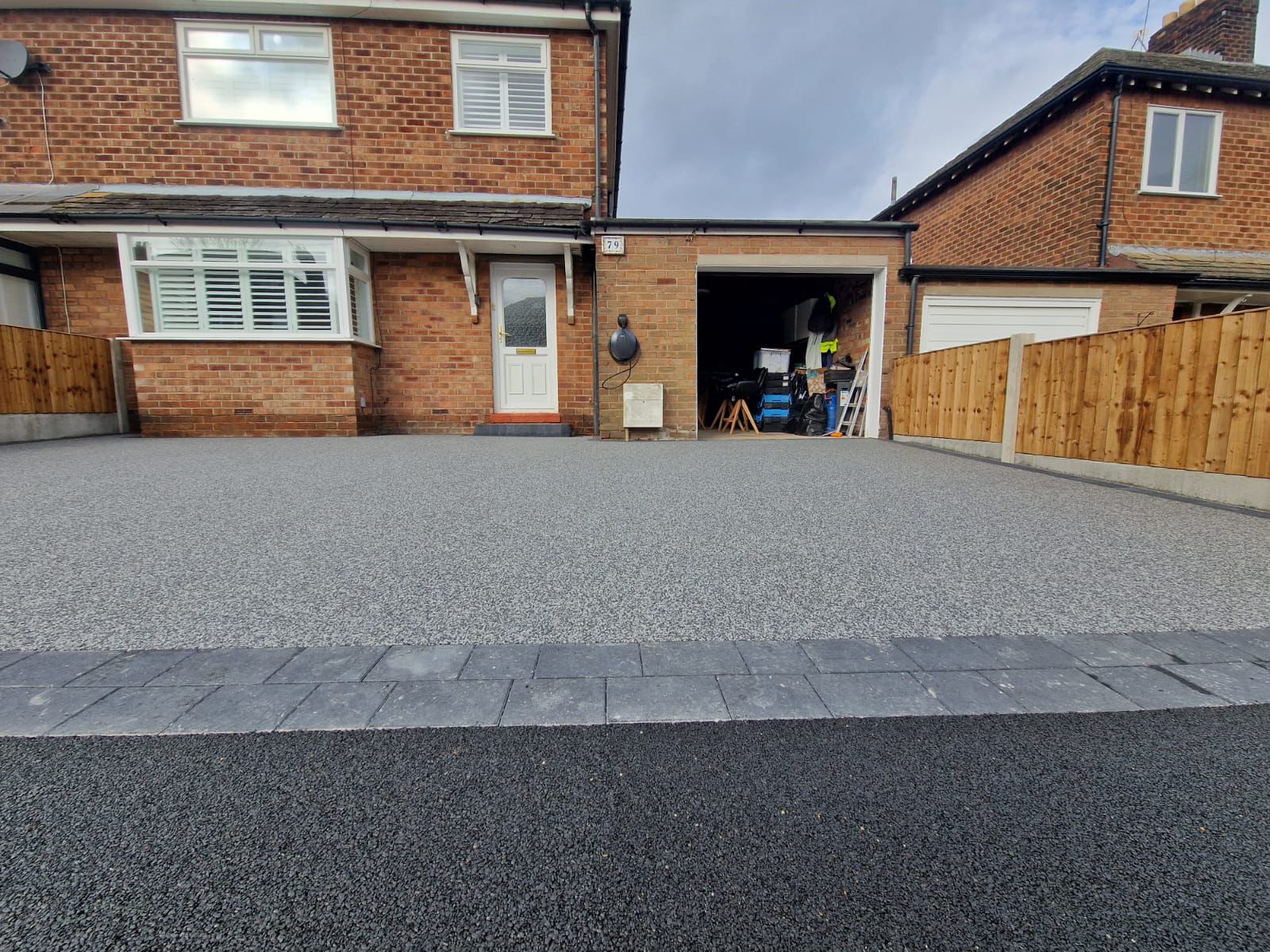 Completed resin bound driveway installation at a Greater Manchester home