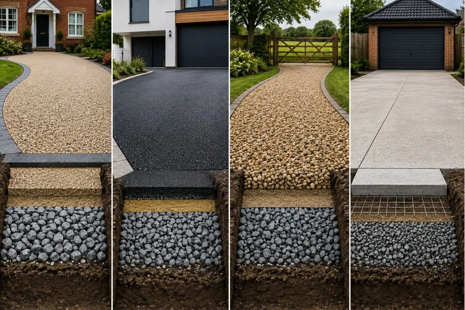 What is the best sub base for a driveway comparing sub base layers for different surfaces